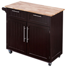 Kitchen Island Cart Rolling Storage Trolley with Towel Rack and Drawer product image