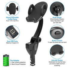 iMounTEK® 360° Dual USB Car Phone Mount product image