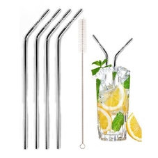 Stainless Steel Drinking Straw with Brush (4-Pack) product image