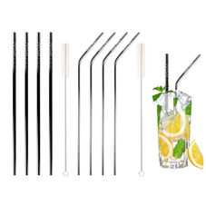 Stainless Steel Drinking Straw with Brush (4-Pack) product image
