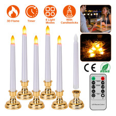 6-Piece LED Flameless Taper Candles with Remote product image