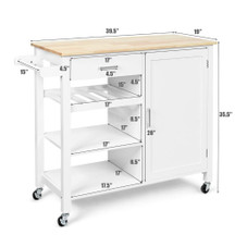 4-Tier Wood Kitchen Island/Rolling Serving Cart product image