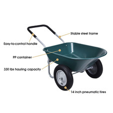 2-Tire Wheelbarrow Garden Utility Cart product image