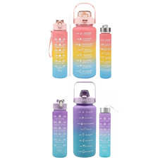 3-Piece Sports Water Bottle with Motivational Time Marker product image