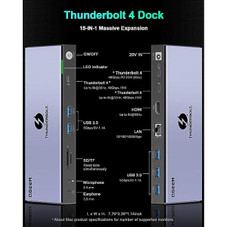 QGeeM® 16-in-1 USB-C Thunderbolt 4 Dock, T4801 product image