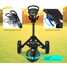 Folding Swivel Wheel Golf Bag Cart product image