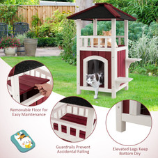 2-Story Wooden Outdoor Cat House product image