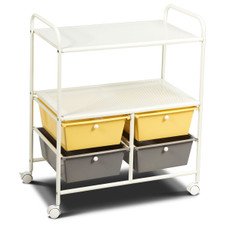 Costway Rolling Storage Cart with 4 Drawers and 2 Shelves product image