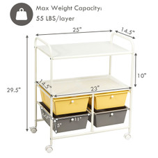 Costway Rolling Storage Cart with 4 Drawers and 2 Shelves product image