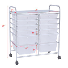 Costway 12-Drawer Rolling Storage Cart Organizer product image