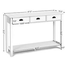 Costway 47'' Console Table with Drawers and Shelf product image