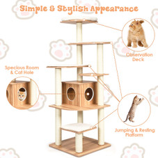 Costway 69" Modern Cat Tower with Removable Platforms product image
