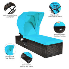 Rattan Lounge Chair with Adjustable Canopy product image