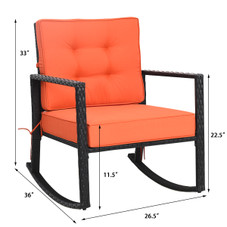 Patio Rattan Rocker Chair with Cushion product image