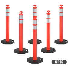 Costway 45'' Orange Traffic Pole with Rubber Base (6-Pack) product image