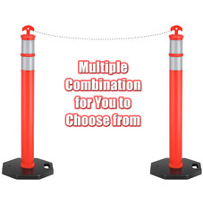 Costway 45'' Orange Traffic Pole with Rubber Base (6-Pack) product image