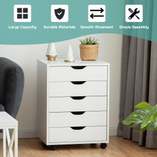 Costway 5-Drawer Storage Dresser with Wheels product image