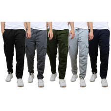 Men's Slim-Fit Cargo Pocket Fleece Jogger Sweatpants (1- or 3-Pack) product image