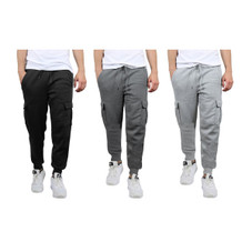 Men's Slim-Fit Cargo Pocket Fleece Jogger Sweatpants (1- or 3-Pack) product image