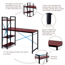 Costway 47.5'' Compact Computer Desk with 4-Tier Storage product image