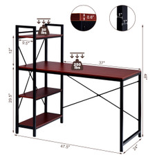 Costway 47.5'' Compact Computer Desk with 4-Tier Storage product image