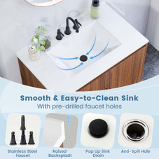 31-Inch Bathroom Vanity Sink Combo with Doors & Open Shelf product image