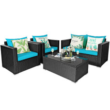 Costway 4-Piece Turquoise Rattan Patio Sofa Set product image