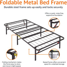 Twin XL Foldable Metal Platform Bed Frame by Amazon Basics® product image