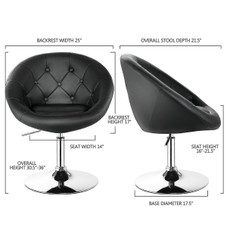 Adjustable PU Leather Swivel Chair with Round Tufted Back product image
