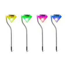 Solarek® Solar Diamond-Shape Garden Stake Light (4-Pack) product image