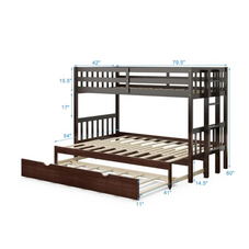 Costway Twin Pull-Out Bunk Bed with Trundle Ladder product image