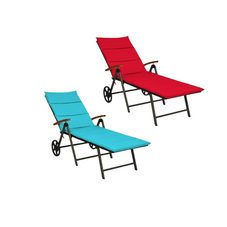 Costway Aluminum Rattan Lounger 5-Position Recliner product image