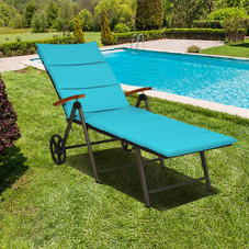 Costway Aluminum Rattan Lounger 5-Position Recliner product image