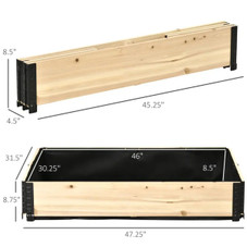 Outsunny Wooden Foldable Raised Garden Bed with Steel Insert product image
