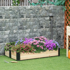 Outsunny Wooden Foldable Raised Garden Bed with Steel Insert product image