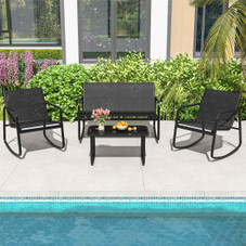 4-Piece Patio Rocking Set with Glass-Top Table product image