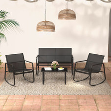 4-Piece Patio Rocking Set with Glass-Top Table product image