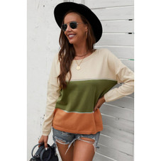 Women's Colorblock Long Sleeve Knit Sweater product image