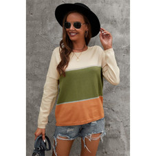 Women's Colorblock Long Sleeve Knit Sweater product image