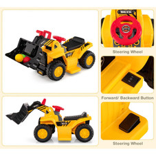 Kids' 6V Electric Ride-on Bulldozer with Adjustable Bucket product image