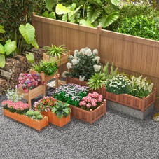 Fir Wood Planter Box with 2 Drainage Holes and 3 Added Bottom Crossbars product image