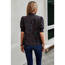 Women's Whimsy Polka Dot Puff Sleeve Blouse product image