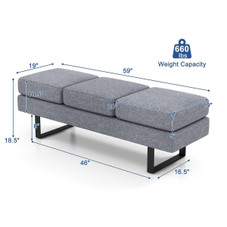 Waiting Room Bench Seating with Metal Frame Leg product image