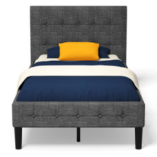 Twin Upholstered Bed with Button Tufted Headboard  product image