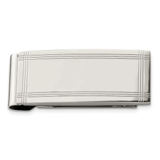 Stainless Steel Polished and Grooved Money Clip product image