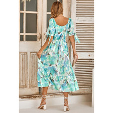 Women's Floral V-Neck Ruffle Midi Dress product image