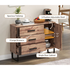 Sideboard Buffet Cabinet Credenza Storage Cabinet with 3 Drawers product image