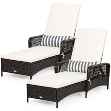 PE Rattan Chaise Lounge Chair with Adjustable Recline product image