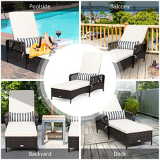 PE Rattan Chaise Lounge Chair with Adjustable Recline product image