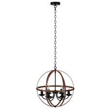 Rustic Vintage 6-Light Orb Chandelier with Bronze Finish product image